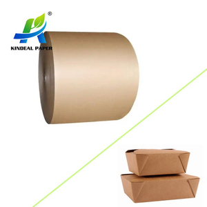  Wholesale Price Food Grade One Side Pe Coated Brown Kraft Paper Roll for Making Kraft Takeaway Containers 