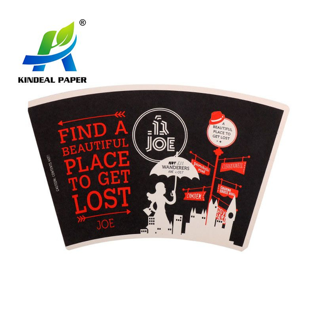 Printed Pe Coated Paper Cup Fan with UV Offset Printing